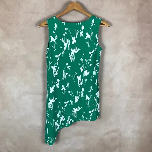 Alfani Green Floral Sleeveless Asymmetrical Tunic NEW SMALL
