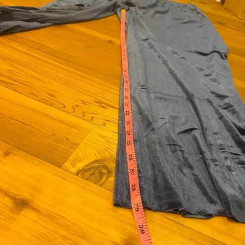 Zenana Outfitters Velvet Navy High Rise Stretchy Pull On Wide Leg Pants Raw Hem 2X New