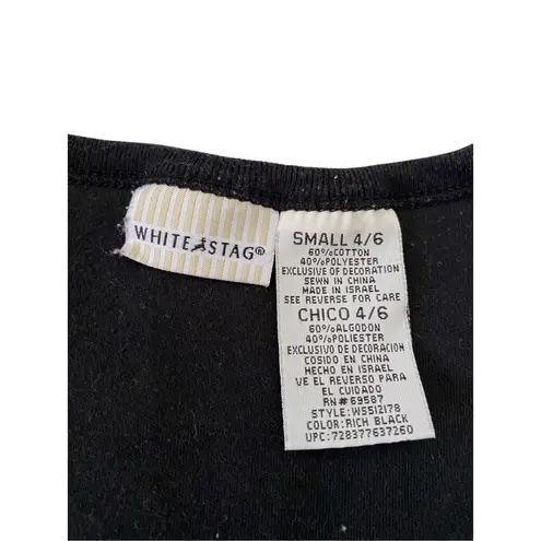 White Stag Embroidered Floral T Shirt Flower Tropical Bongo Jungle Rainbow