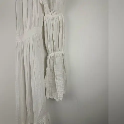 NOTHING FITS BUT Seine Maternity Gown Cotton Gauze Nursing Off Shoulder Sz S/M White