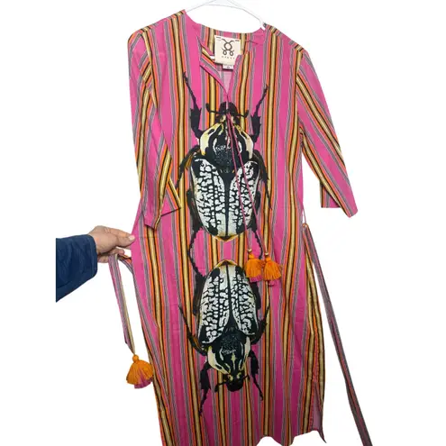 Figue Pink Scarab Mini Dress with Tie Sz. XS
