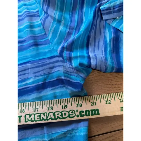 Pendleton Silk Button Down Collard Dress Shirt Blouse Women Size Medium Luxury