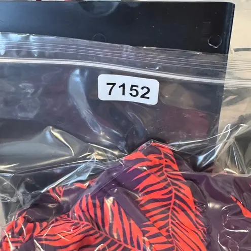 Boden One Piece Swimsuit Ruched Tropical Palm Leaf Print Purple Red US 8