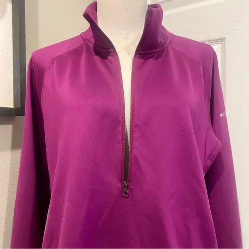 Columbia Women's Quarter Zip Long Sleeve Pullover Plum Purple Size Large outdoor