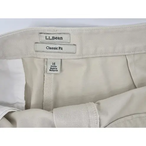 L.L. Beans Size 14 Petite High Rise Comfort Waist Classic Fit Tan