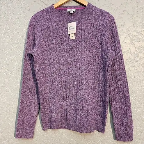 kim rogers Crew Neck Cable Knit Sweater