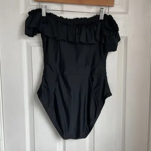 Bleu Rod Beattie Black Off Shoulder Coast to One-Piece Swimsuit Women's size 8