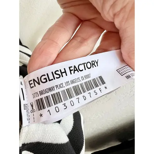 English Factory NWOT Short Sleeve Ruffle Lace Up Stripe Mini Dress White Women S