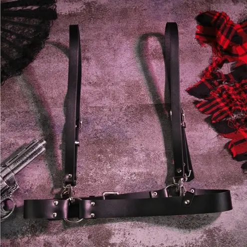 Black Harness Underbust Suspender O Ring Belt New