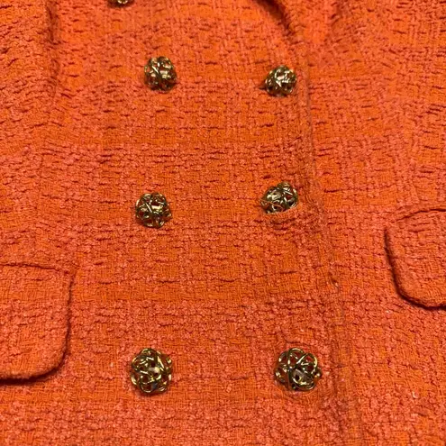 Vibrant Orange Sleeveless Vest with Notched Collar Size M