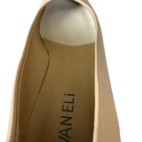 Vaneli cream colored leather pumps 1.5" block heel women's size 6M Tan