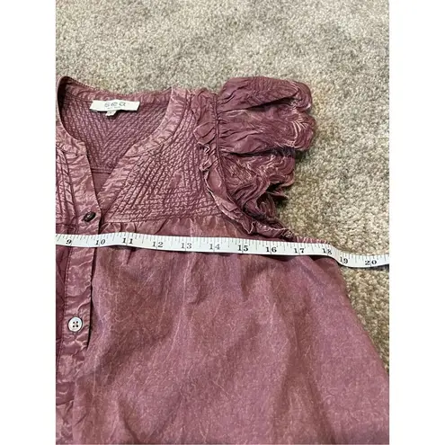 Sea NY Heart Quilt Petal Sleeve Tiered Dress size S Pink