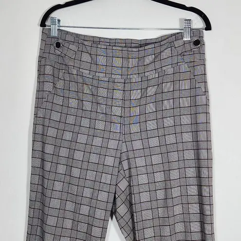 Soho Apparel Gray Plaid Pull-on Pants Size 1X Plus Size Plaid Cropped Pants