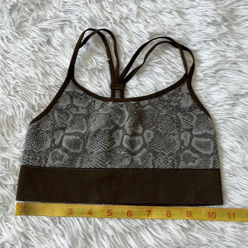 Spiritual Gangster  Yoga Sports bra brown snakeskin pattern size XS/S NWOT