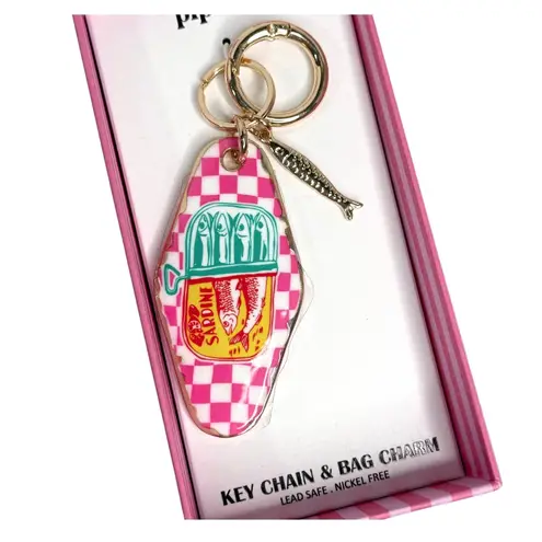 Piper K Sardine Fish Can Bag Charm Key Ring Hotel Key Shaped Viral Tik Tok Beach Pink