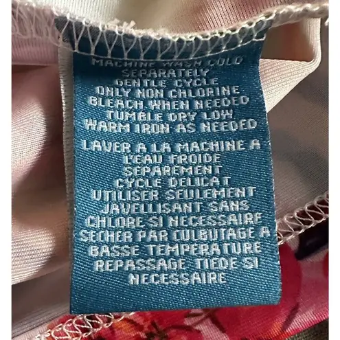 Caribbean Joe Floral Lace-Up Swim Cover Up Dress Tropical Floral Pullover Small