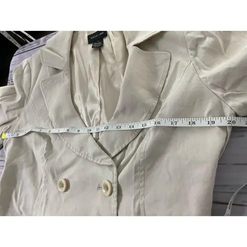 Focus 2000 Trench Pea Coat Womens 10 Belted Lined Linen Blend Mid Length