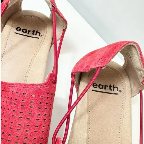 Earth Alder Abra Ginger Suede Slip On Sandals Spicy Red Open Toe Womens Size 7.5