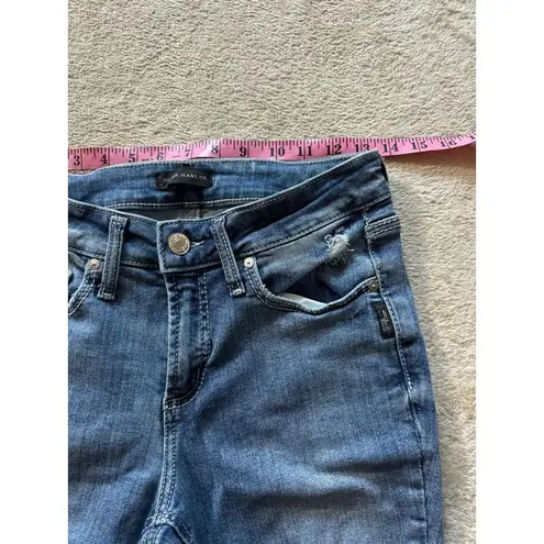 Silver Jeans Silver Suki Women's Skinny Mid Rise Blue Denim Light Wash Distressed Size 27