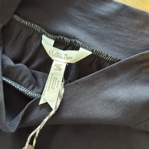 Matilda Jane NWT Aubrey Black Big Ruffles Cropped Pull On Knit Pants, XS