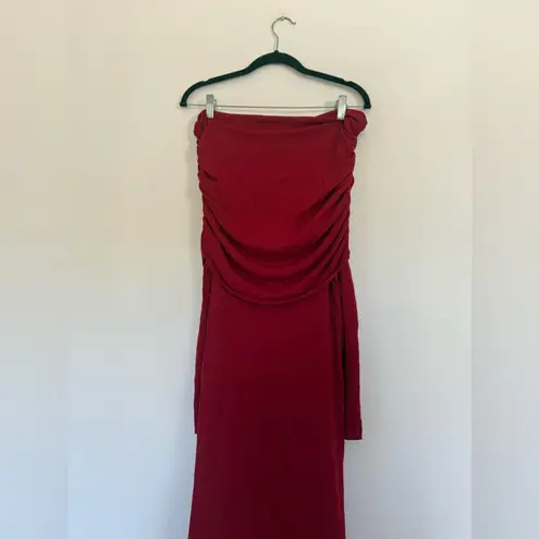 LPA NWT Marren Maxi Off-Shoulder Long Sleeve Red Dress