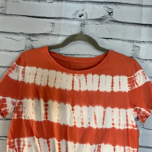 Natural Reflections Orange & White Tie‑Dye Tee Sz S/P Cotton Streetwear Festival