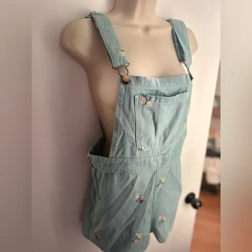 Cider Floral Embroidery Pocket Romper Overalls Size XS./32 No Tags