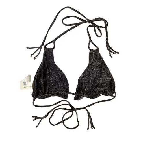 Ramy Brook New. black sparkle knit bikini top. Medium. Retails $118