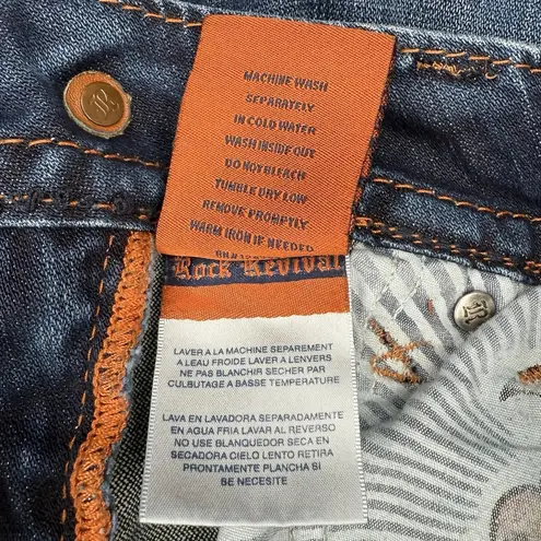 Rock Revival  Debbie Jeans 27 Low Rise Boot Cut Y2K Blue Denim Embroidered Pocket