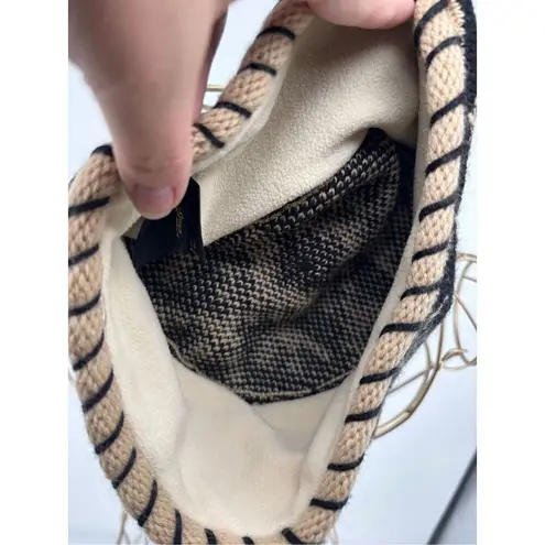 Obermeyer Tan Black pattern Winter Hat Cap 100% Wool Women’s One Size