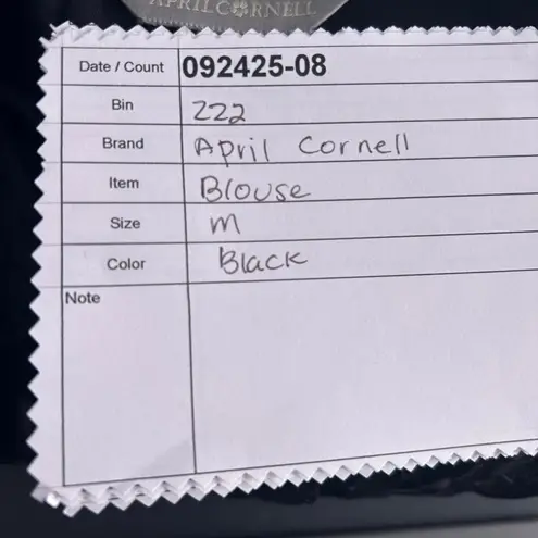 April Cornell Velvet Button Up Shirt Medium Black