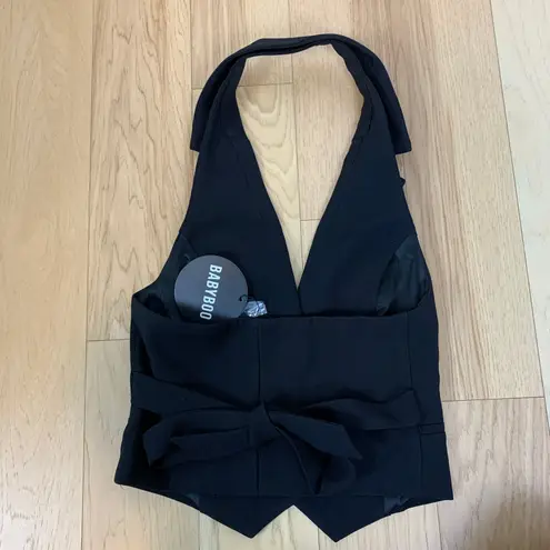 Babyboo NWT Philippa Button Front Vest Top Shirt Black Size Medium