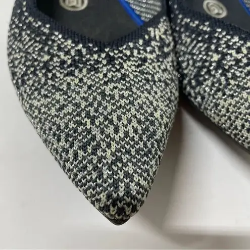 Rothy's Retired Limited Edition Slate Sparkly Metallic The Point Flats Size 7