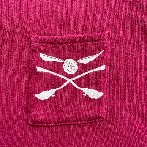 Harry Potter Quidditch Long Sleeve Pullover Top in Burgundy/Gray - Small
