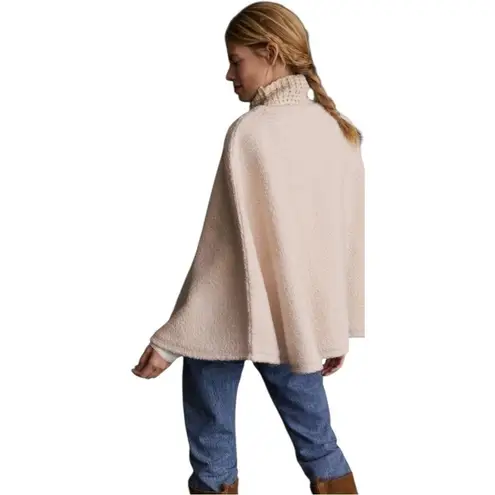 Anthropologie  Textured Sweater Poncho Cape Wool Blend Knit Neck One Size OS $198 - Image 4