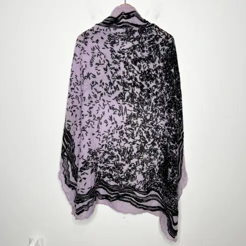 STINE GOYA Wool Scarf Malis Shawl Purple Black Abstract Winter Maximalist Wrap