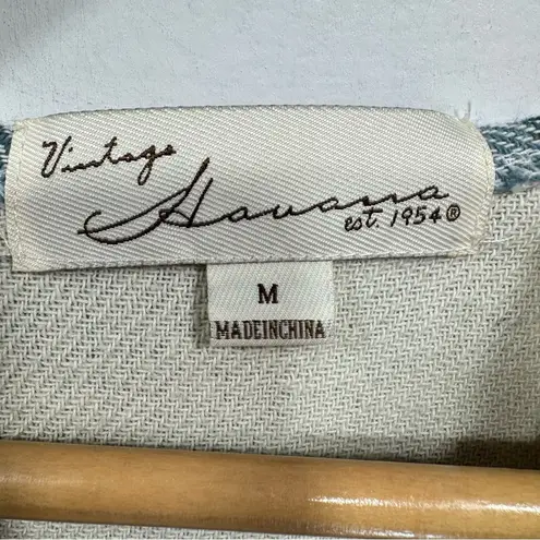 Vintage Havana 100% Cotton Striped Lace Trimmed Baja Hoodie Size Medium