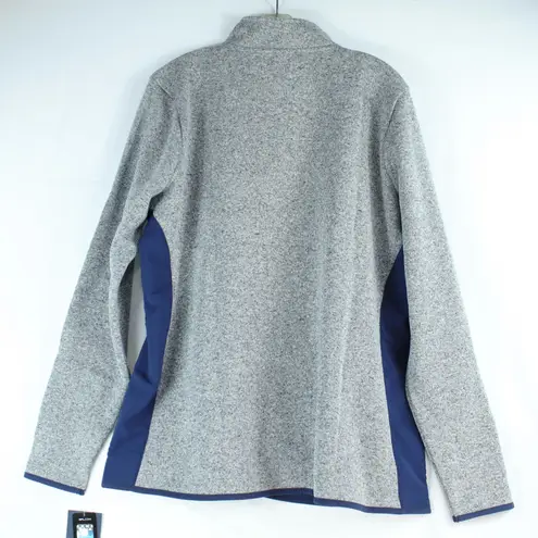 Fanatics Gray & Blue Patriots Long Sleeve Zip Up Sweater Womens Size XXL - NEW