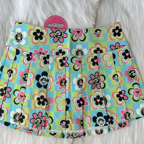 Powerpuff Girls pleated mini skirt, brand new Green Size M