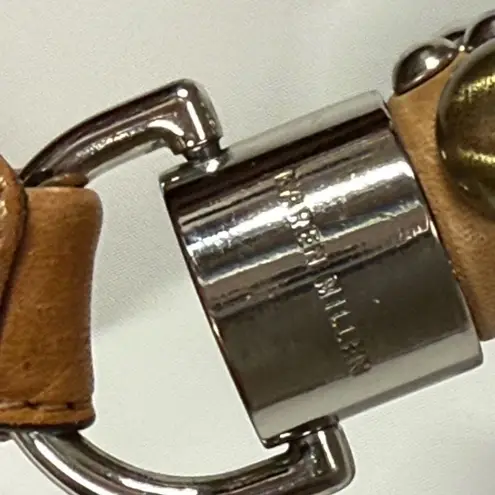 Karen Millen TAN LEATHER STUDDED STRAP SHOULDER BAG