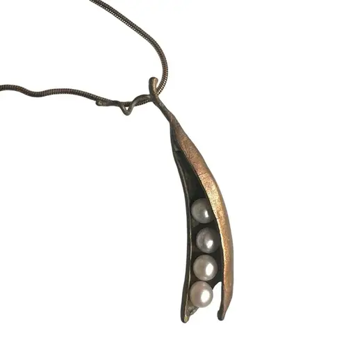 Michael Michaud Silver Seasons 4 Pearl Pea Pod Necklace
