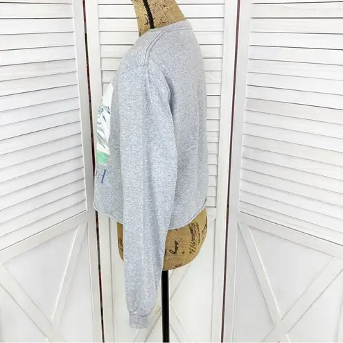 Mad Engine Vangogh Irises Print Crop T Shirt Gray Juniors Small Size undefined