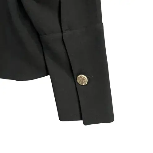 Marc New York Blouse Womens M Black Gold Logo Career Business Minimalist Chic Size M