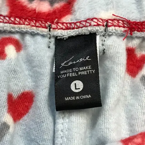 Kensie  Women's Soft Fleece Snowflake & Santa Gnome‎ Jogger Pajama Pants Sz Large