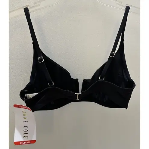 Anne cole Black V Underwired Bikini Top Size XS NEW
