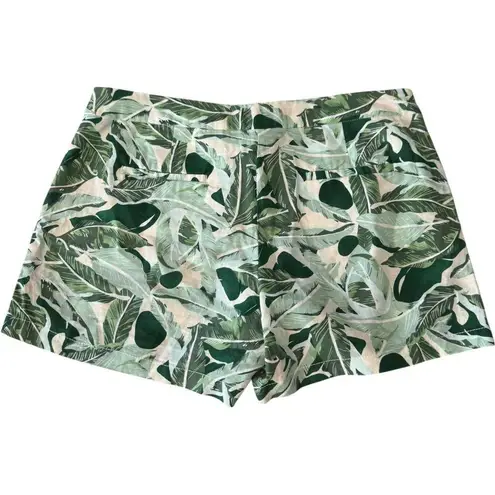 Saint Tropez West Tropical Stylish Green Leaf Print Shorts Women's Size 10