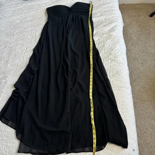 Ever Pretty Romantic Sheer Maxi Dress Gown Sz 8 Black Elegant Rouched Strapless