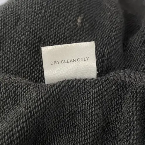 Central Park West New Distressed Cold Shoulder Zip Back Los Feliz Sweatshirt Black