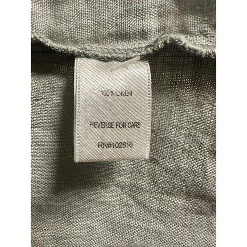 Garnet Hill Women's 33498 Size 14 Gray Linen Shirt Dress Button Front NWOT