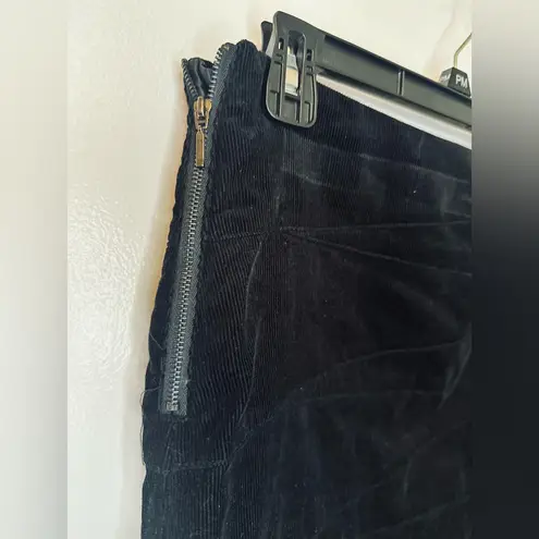 Kenar Vintage Black Zig Zag Courderoy Skirt Size 2